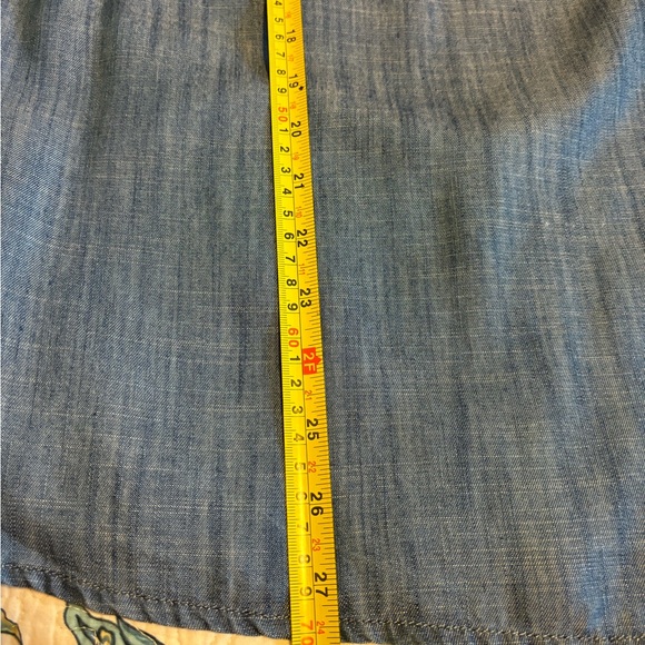 Talbots Button Detail Tencel Chambray Popover Tunic Top - Picture 10 of 13